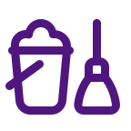 Mop and bucket icon